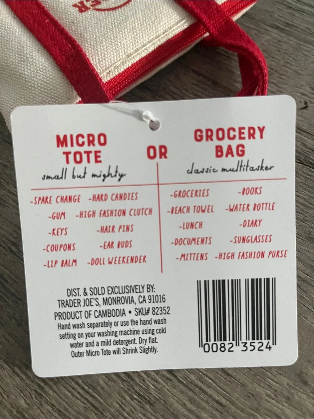Trader Joe's Canvas Micro Totes - Lot of 2